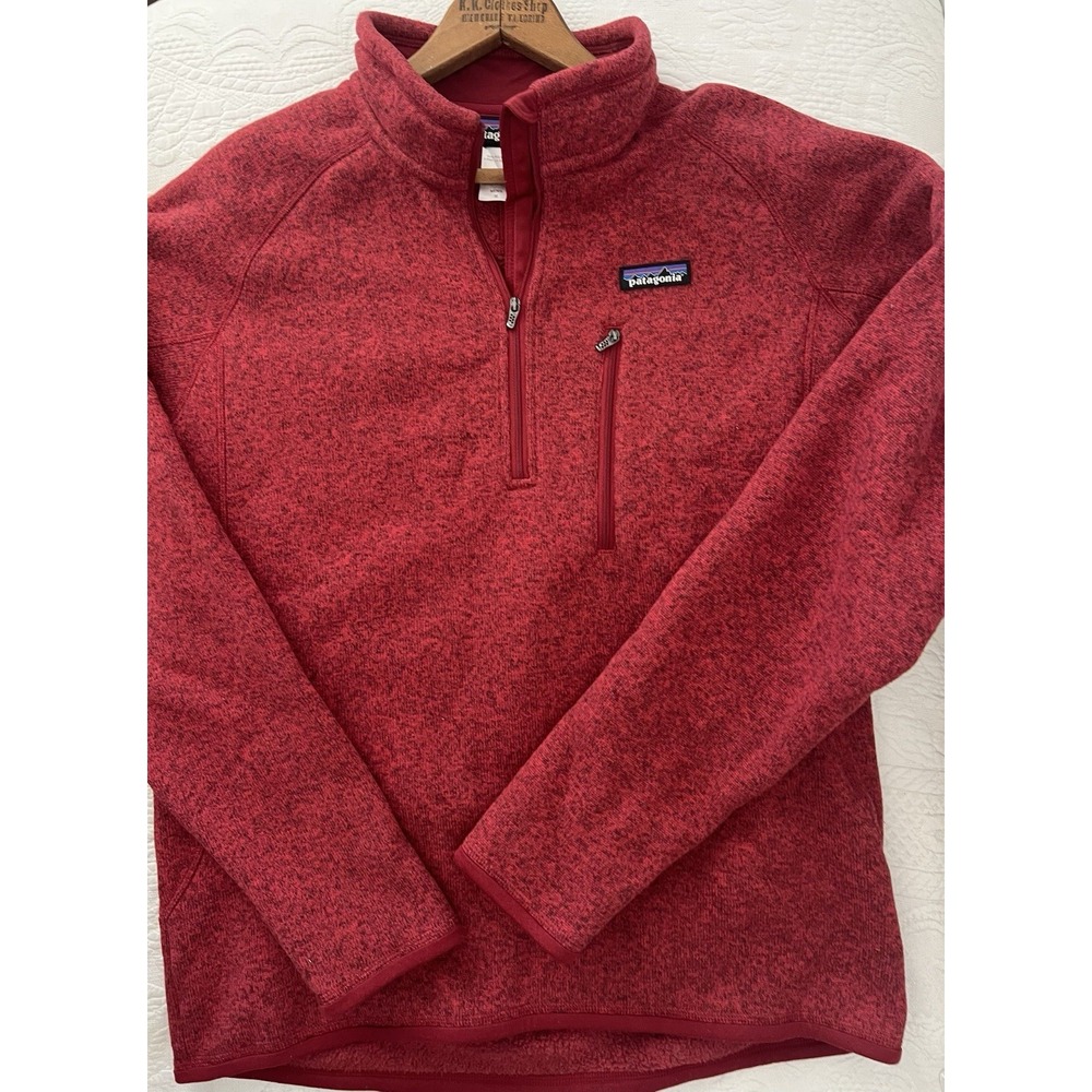 Patagonia Better Sweater 1/4 Zip Fleece Mens M Heather Red Pullover Mock Neck